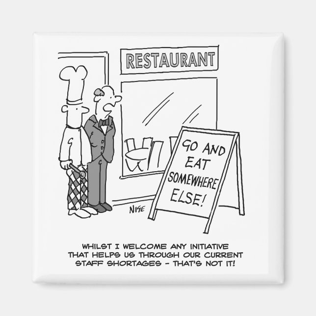 Aimant L'Hospitalité Des Restaurants. Pénurie de chefs (Devant)