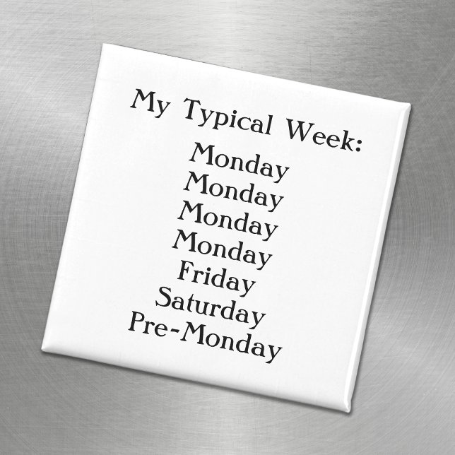 Aimant L'humour du bureau noir et blanc (Créateur téléchargé)