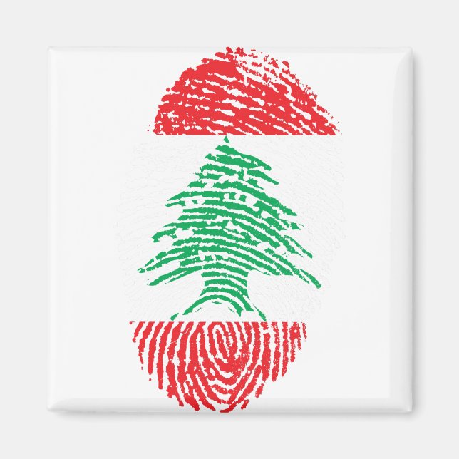 Aimant Liban Drapeau Empreinte Pays Fierté (Devant)