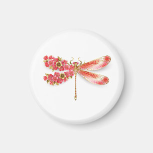 Aimant libellule de fleurs avec sakura de bijoux