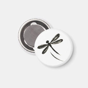 Aimant Libellule Pinceau à Encre – Art Insecte Minimalist