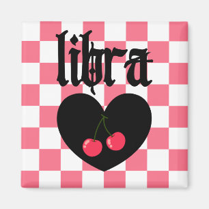 Aimant Libra Gothique esthétique À damiers Cerises Design