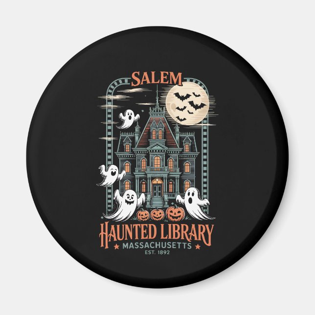 Aimant Librairie Halloween Chemise Haunted Library (Devant)