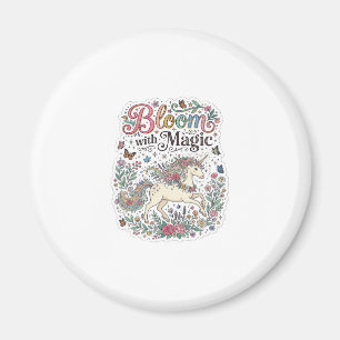 Aimant Licorne Fleurir avec la Typographie Vectorielle Pr