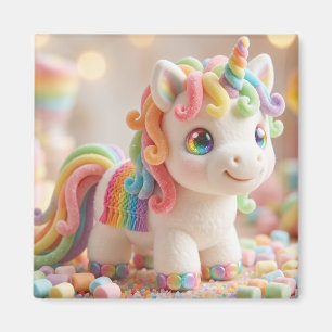 Aimant Licorne Guimauve et Rêve de Bonbons Pastel