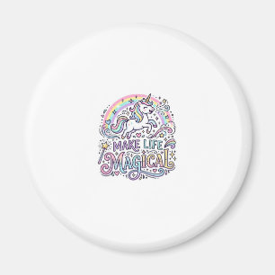 Aimant Licorne Rendre La Vie Magique Typographie Vectorie