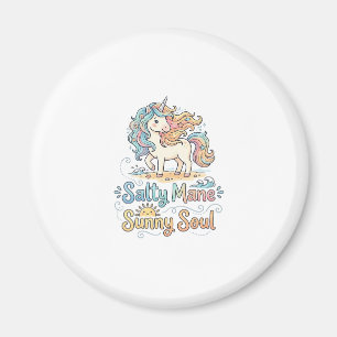 Aimant Licorne Salée Crinière Âme Ensoleillée Conception
