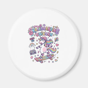 Aimant Licorne Skateboarding Licorne Typographie Gras T-S