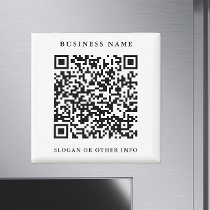 Aimant Lien de site Web QR Code Noir & Blanc Entreprise 