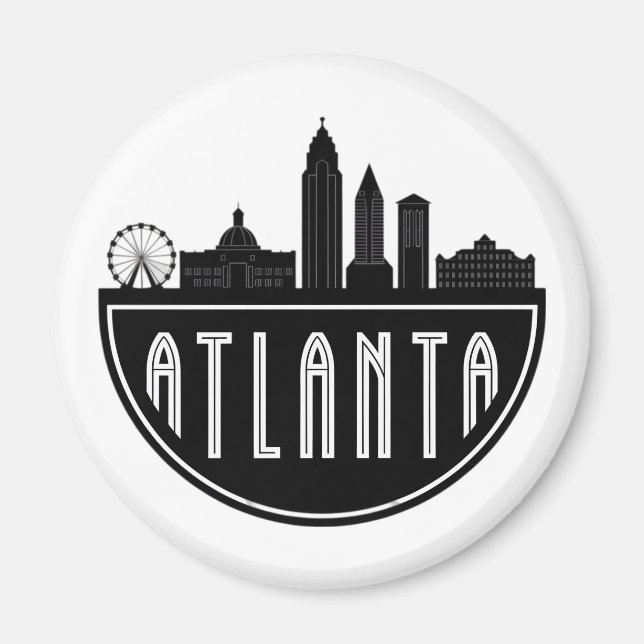 Aimant Ligne aérienne stylisée moderne Atlanta Georgia (Devant)