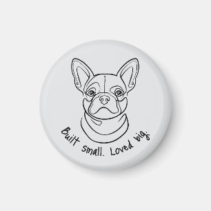 Aimant Ligne artistique Bouledogue français. Construit pe