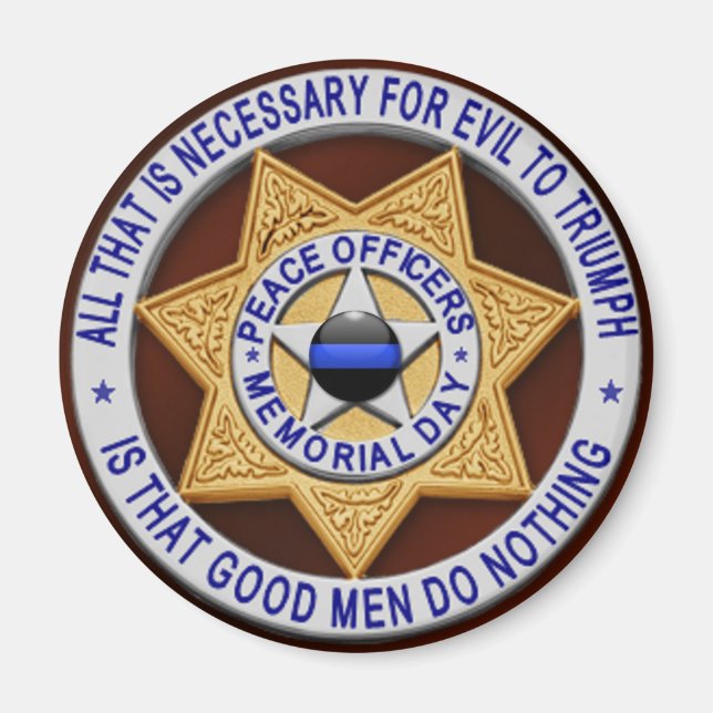 Aimant Ligne bleue mince (Devant)