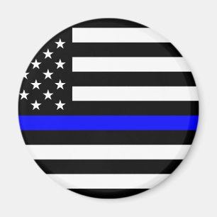 Aimant - Ligne bleue mince de la police du pavillon amér