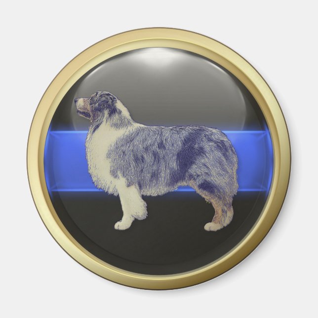 Aimant Ligne Bleue Mince Je Suis Un Chien De Poche (Devant)