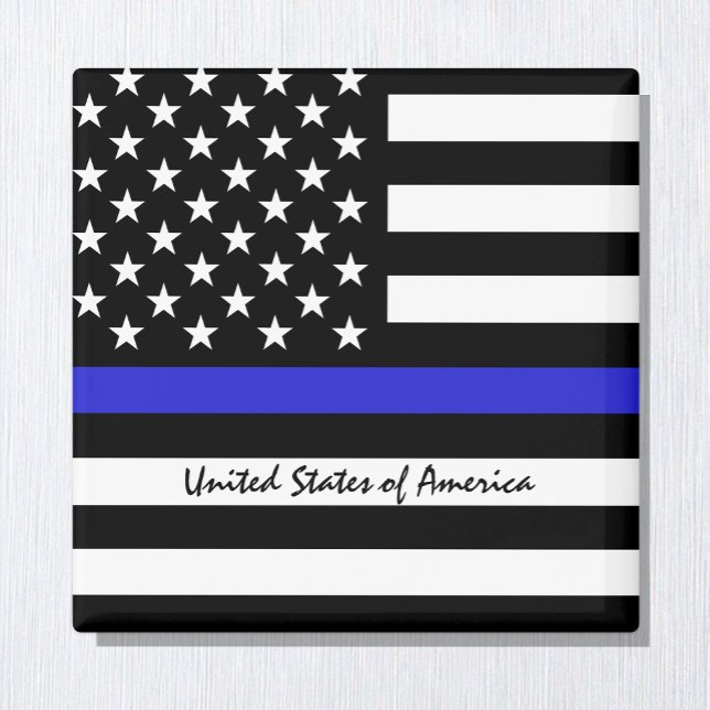 Aimant Ligne Bleue Mince & Police américaine du Drapeau / (Créateur téléchargé)