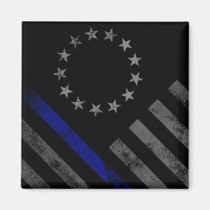 Aimant Ligne bleue Premier répondeur Betsy Ross Drapeau a