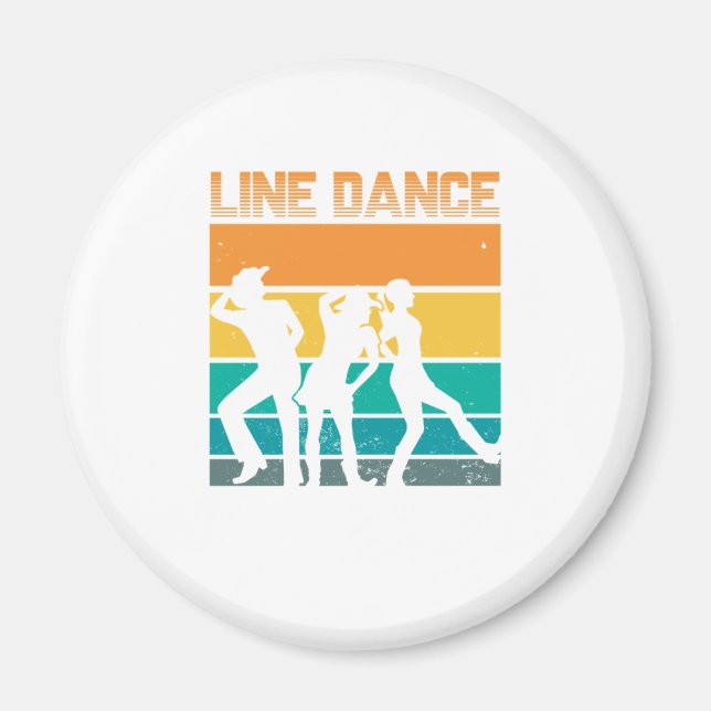 Aimant Ligne Danse Pays Danse Ligne Danse Pays Cadeau (Devant)