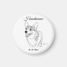 Ligne d'art de Corgi chien personnalisé