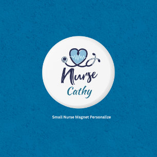 Aimant Ligne de vie mignonne Infirmière Cœur Bleu Personn