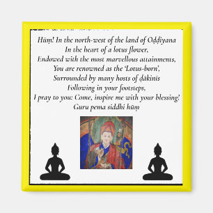 Aimant Ligne Rinpoche et sept prière /Padmasambhava de