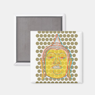 Aimant Lignes d'impression décalées de la tête de Bouddha