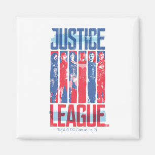 Aimant Ligue de Justice Blue & Red Group Pop Art
