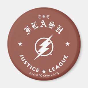 Aimant Ligue de Justice   L'Emblème Flash Retro Lightning