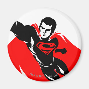 Aimant Ligue de Justice   Superman Flying Noir Pop Art