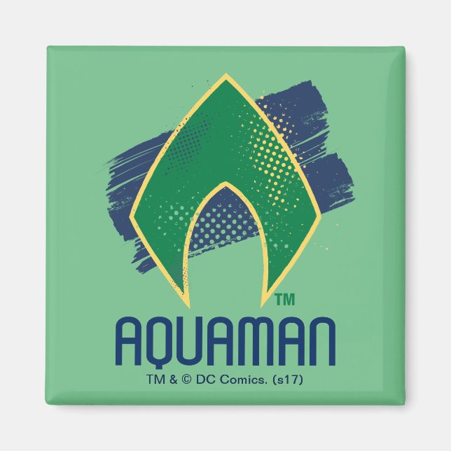 Aimant Ligue de Justice | Symbole Aquaman à demi-teintes  (Devant)