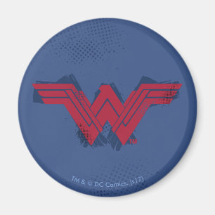 Aimant Ligue de Justice   Symbole de femme Wonder brossé