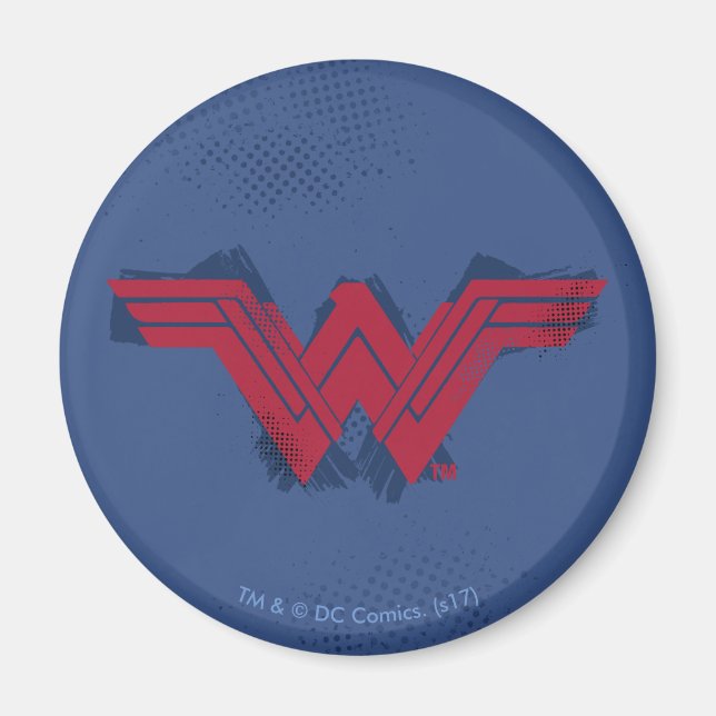 Aimant Ligue de Justice | Symbole de femme Wonder brossé (Devant)