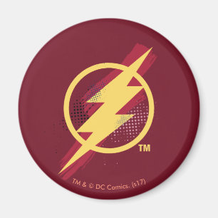 Aimant Ligue de Justice   Symbole Flash brosse et demi-to