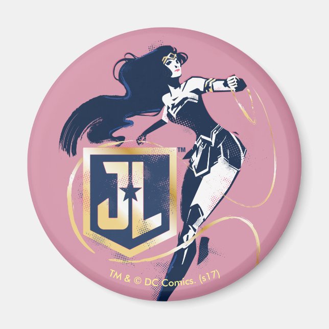 Aimant Ligue de Justice | Wonder Woman & JL Icon Pop Art (Devant)