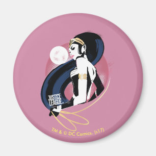 Aimant Ligue de Justice Wonder Woman Profil Pop Art