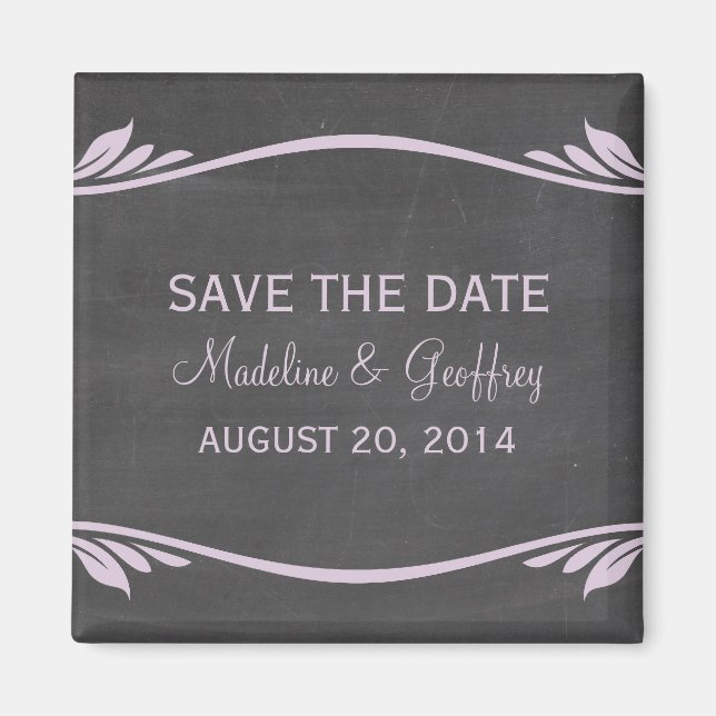 Aimant Lilac Flourish Chalkboard Enregistrer l'aimant Dat (Devant)