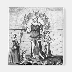 Aimant L'image de dame Astrology avec les trois