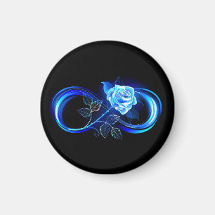 Aimant L'infini lumineux avec une rose bleue