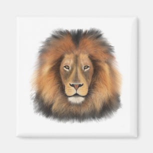 Aimant lion aquarelle Leo roi safari animal jungle chat