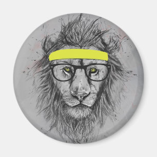 Aimant Lion de hippie