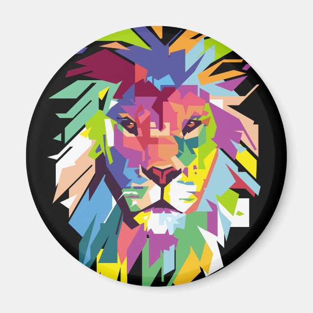 Aimant Lion | Pop Art (Devant)