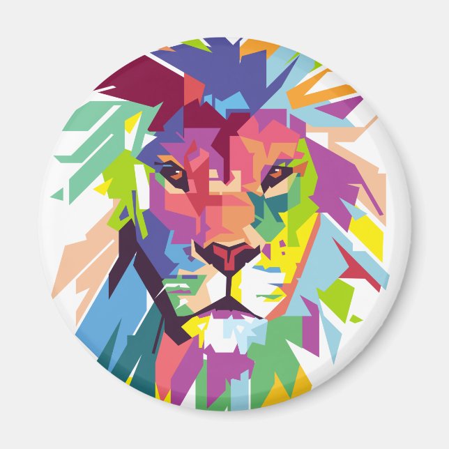 Aimant Lion Pop Art (Devant)