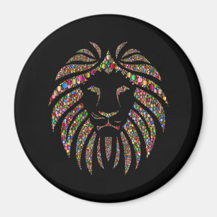 Aimant Lion prismatique coloré