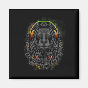 Aimant Lion Rasta Noir Avec Dreads - Montrez Votre Fierté