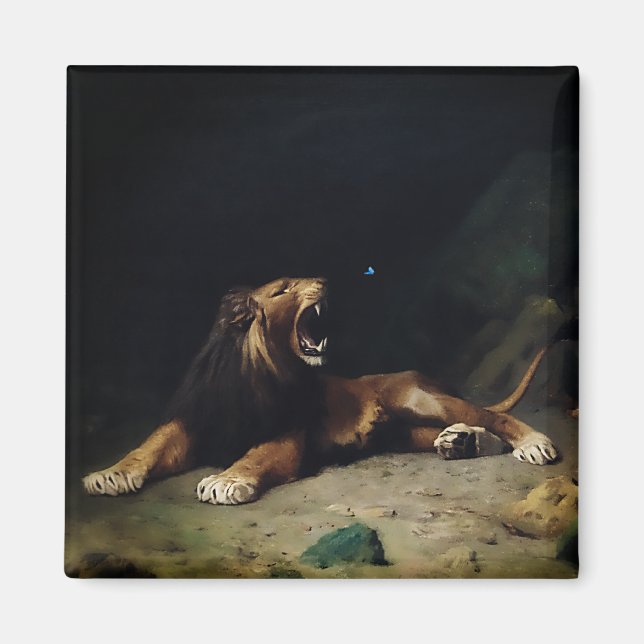 Aimant Lion Snapping à un papillon (Devant)