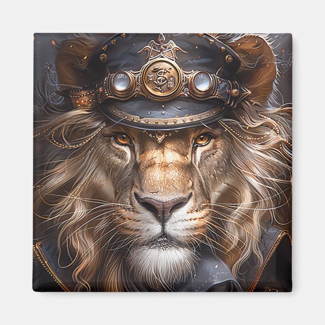 Aimant Lion Steampunk (Devant)