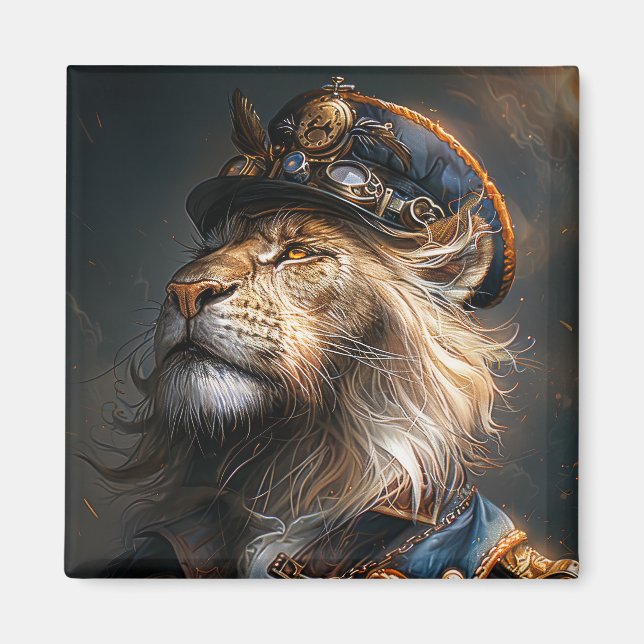 Aimant Lion Steampunk (Devant)