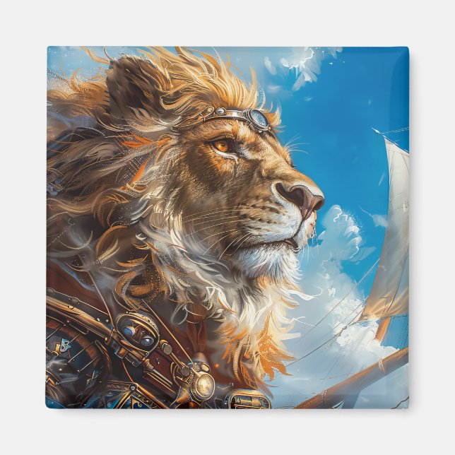 Aimant Lion Steampunk (Devant)
