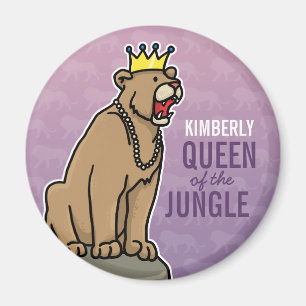 Aimant Lioness Queen of the Jungle, Ajouter Nom Purple