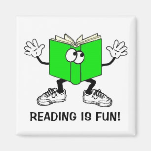 Aimant "Lire est amusant !" Carré d'aimant de réfrigérate