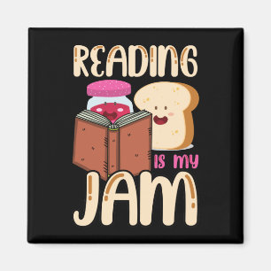 Aimant Lire est ma confiture drôle J'aime lire des livre